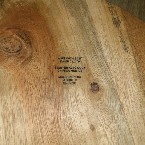 Solid Wood Circle Shaped Butcher Block Cheeseboard Charcuterie Board 13" New - Picture 5 of 5